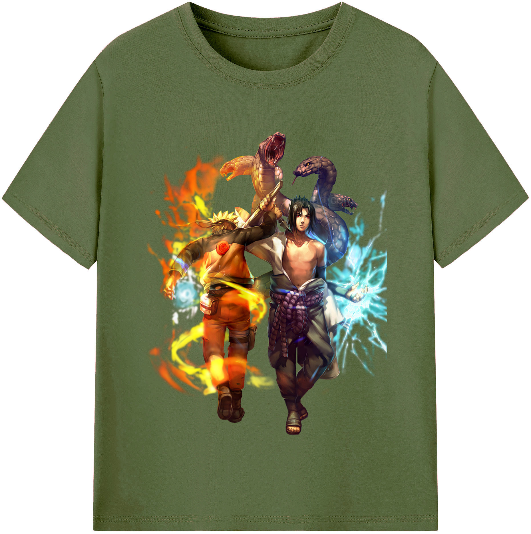 （画像用） NARUTO -ナルト- うちは サスケ Uchiha Sasuke 綿100％半袖Tシャツ（フロントプリント）